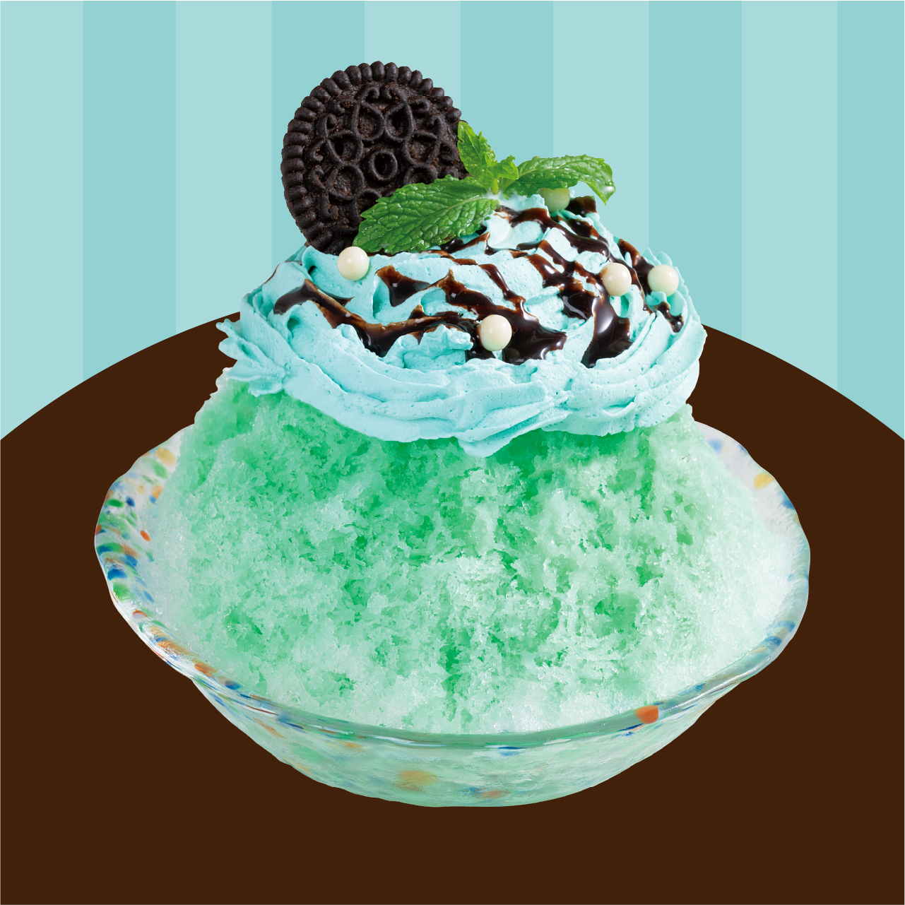 かき氷 チョコミント