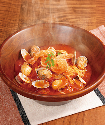 ぷりぷり海老のブイヤベースパスタ