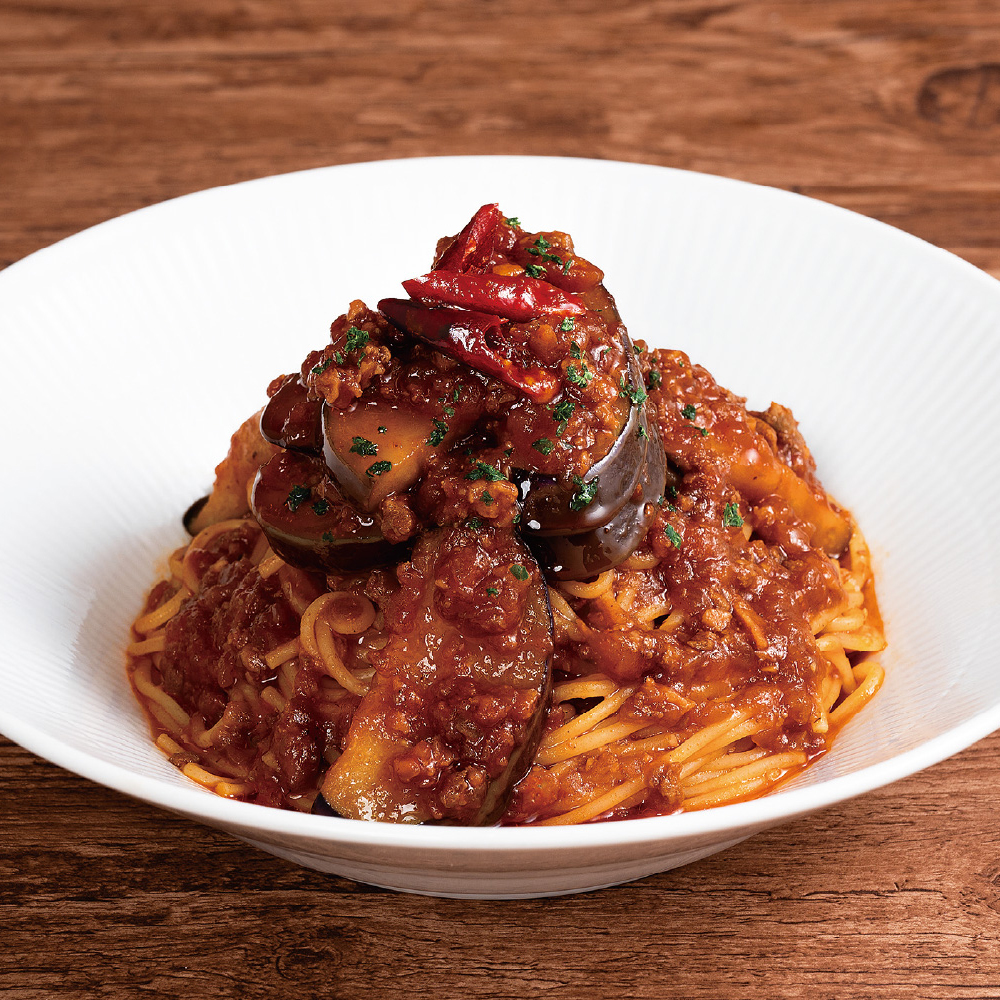 なすの辛口ミートソース