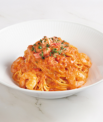 紅ずわい蟹とえびのオマールソース